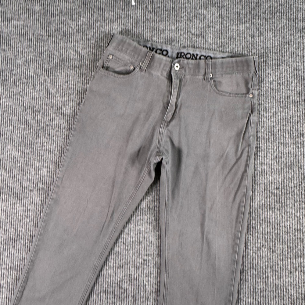 Iron Co‎ Mens Gray Straight Fit Jeans 34x28 Workwear Casual Utility Pants
